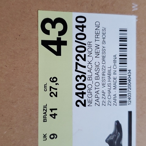 ZARA MENS BLACK DRESS SHOES size 10 ZAPATO BASIC NEW TREND - Picture 5 of 5